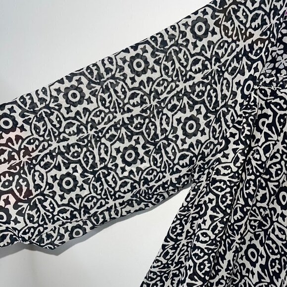 Sante' Classics Vintage Tunic Mini Dress One Size Black Nouveau Boho Tassel Tie - Picture 9 of 12